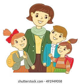 children with the teacher