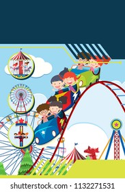 Ilustración de plantillas de parque de temas para niños
