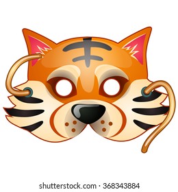 Children Tiger Mask. Vector.