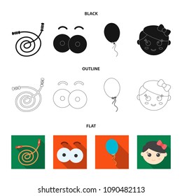 Children toy black,flat,outline icons in set collection for design. Game and bauble vector symbol stock web illustration.