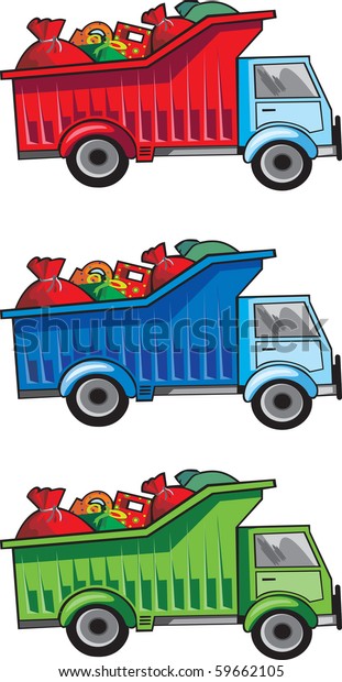 Children toy blue track with christmas or birthday\
gifts vector image