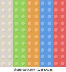Children toy building block bricks. Plastic construction block background. Presentation background.