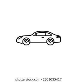 Children toy car black line icon. Pictogram for web page, mobile app, promo.