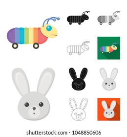 Children toy cartoon,black,flat,monochrome,outline icons in set collection for design. Game and bauble vector symbol stock web illustration.