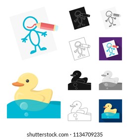 Children toy cartoon,black,flat,monochrome,outline icons in set collection for design. Game and bauble vector symbol stock web illustration.
