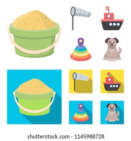Children toy cartoon,flat icons in set collection for design. Game and bauble vector symbol stock web illustration.