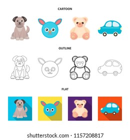 Children toy cartoon,outline,flat icons in set collection for design. Game and bauble vector symbol stock web illustration.