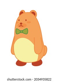 Children toy cute bear. Kid development and entertainment isolated on white background. Kindergarten tools for kid amusement and play. Bright colored vector icon