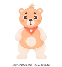 Children toy. Cute funny Teddy bear. Vector illustration in cartoon style. kids collection