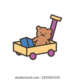 Children Toy Doodle Illustration - Baby Push Walker