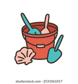 Children Toy Doodle Illustration - Beach Toy