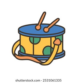 Children Toy Doodle Illustration - Drum