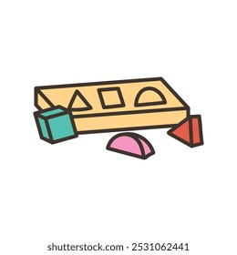 Children Toy Doodle Illustration - Shapes Block