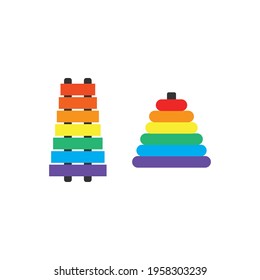 Icono de juguete infantil. Elemento para su diseño. Ilustración del vector sobre fondo blanco 