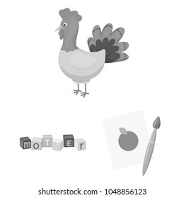 Children toy monochrome icons in set collection for design. Game and bauble vector symbol stock web illustration.