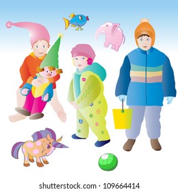 children with toys
