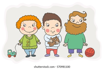 
children and toys