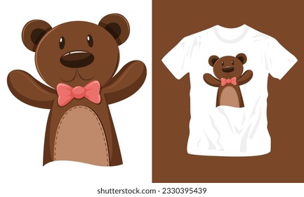 Children toys graphics t-shirt design of teddy bear  vector illustration for t-shirt editable template