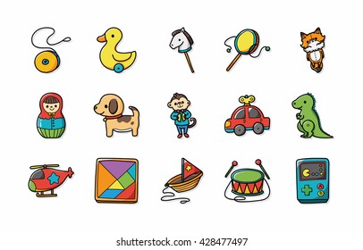 Children toys icons set,eps10