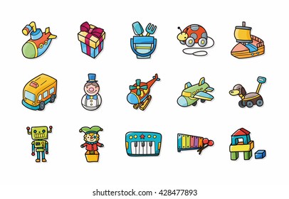 Children toys icons set,eps10