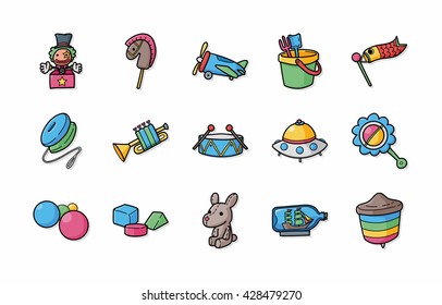Children toys icons set,eps10