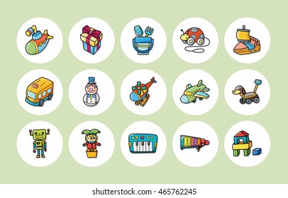 Children toys icons set,eps10