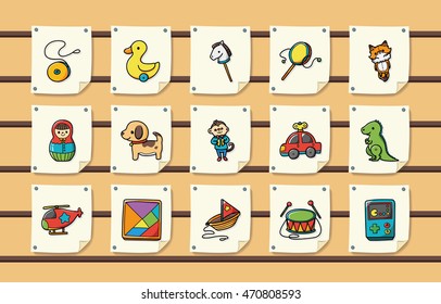 Children toys icons set,eps10