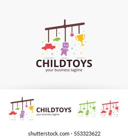 Children toys logo design. Baby shop logo concept. Vector logo template