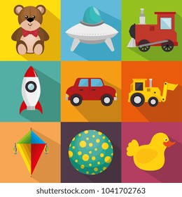 children toys set icons