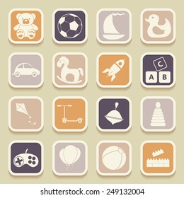 Children toys universal icons for web and mobile applications. Vector illustration