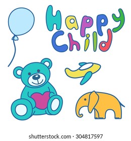 Children Toys vector set.