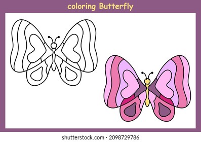 mariposa de seguimiento y coloración para niños