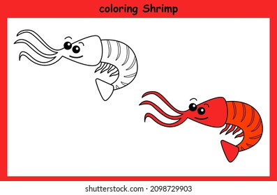 Children Trace Coloring Shrimp Stock Vector (Royalty Free) 2098729903 ...