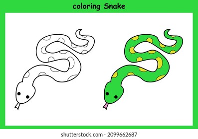 children trace and coloring snake