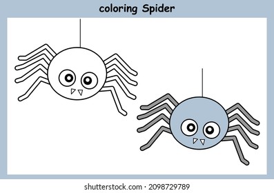 Children Trace Coloring Spider Stock Vector (Royalty Free) 2098729789 ...