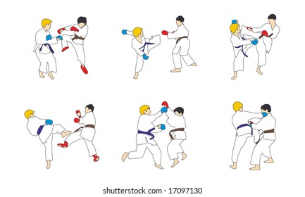 the children are training in karate