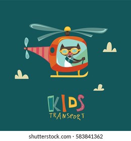 Children transport, vector illustration