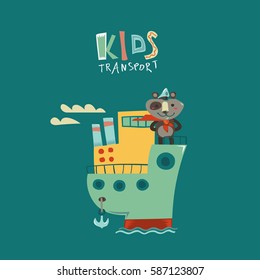 Children transport, vector illustration