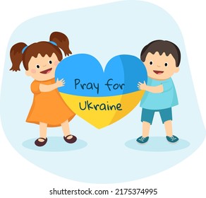 Children of Ukraine with heart of love