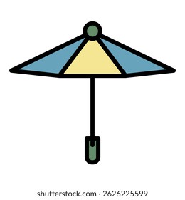 Children umbrella icon. Outline children umbrella vector icon color flat isolated