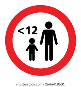 As crianças com menos de 12 anos devem estar acompanhadas de um sinal de adulto. Supervisão de adulto necessária para crianças com menos de 12 anos de idade, com combinação de cores branca e vermelha