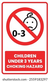 Children Under 3 Years Choking Hazard Prohibited