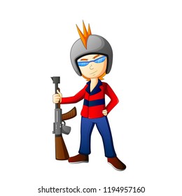 children use weapons cartoon