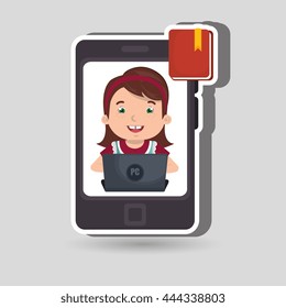 Children using laptop at school design, vector illustration eps10 graphic 