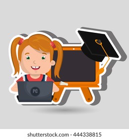 Children using laptop at school design, vector illustration eps10 graphic 