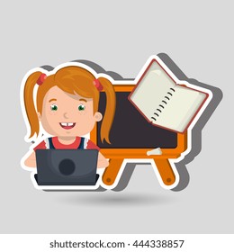 Children using laptop at school design, vector illustration eps10 graphic 