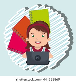Children using laptop at school design, vector illustration eps10 graphic 