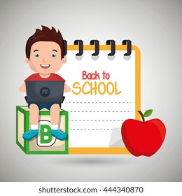 Children using laptop at school design, vector illustration eps10 graphic 