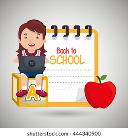 Children using laptop at school design, vector illustration eps10 graphic 