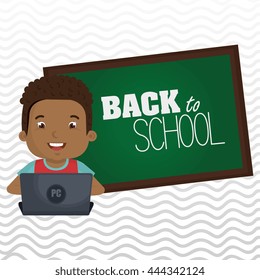 Children using laptop at school design, vector illustration eps10 graphic 